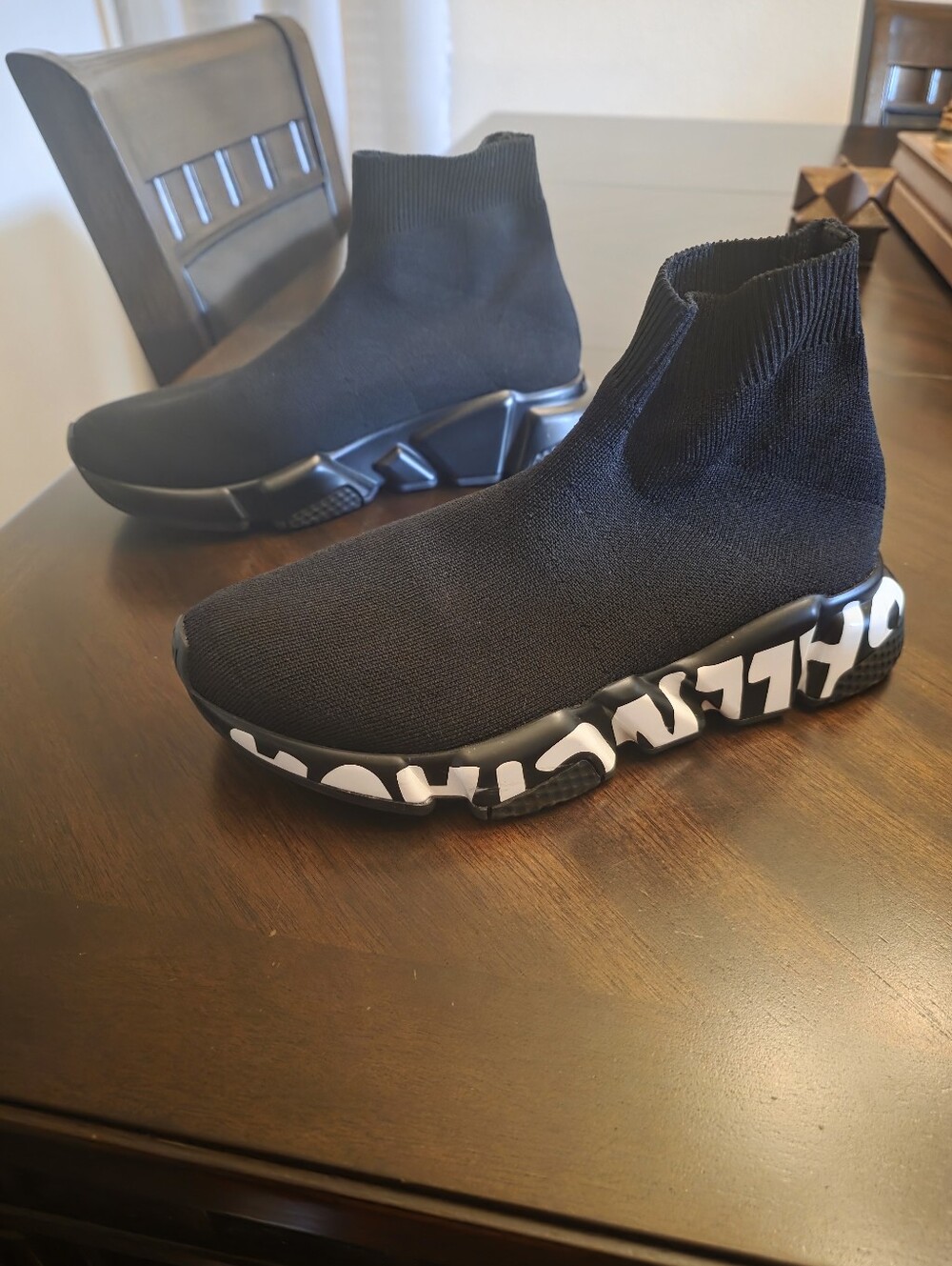 Balenciaga speed lt sneaker- graffiti black/black/white. Women’s size 36 - Picture 2 of 6